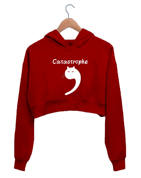 Quirkipedia CATASTROPHE Cats The classics, Womens Crop Hoodies